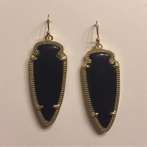 Kendra Scott Skylar earrings Black and Gold Trim. Have been kept in cloth bag.